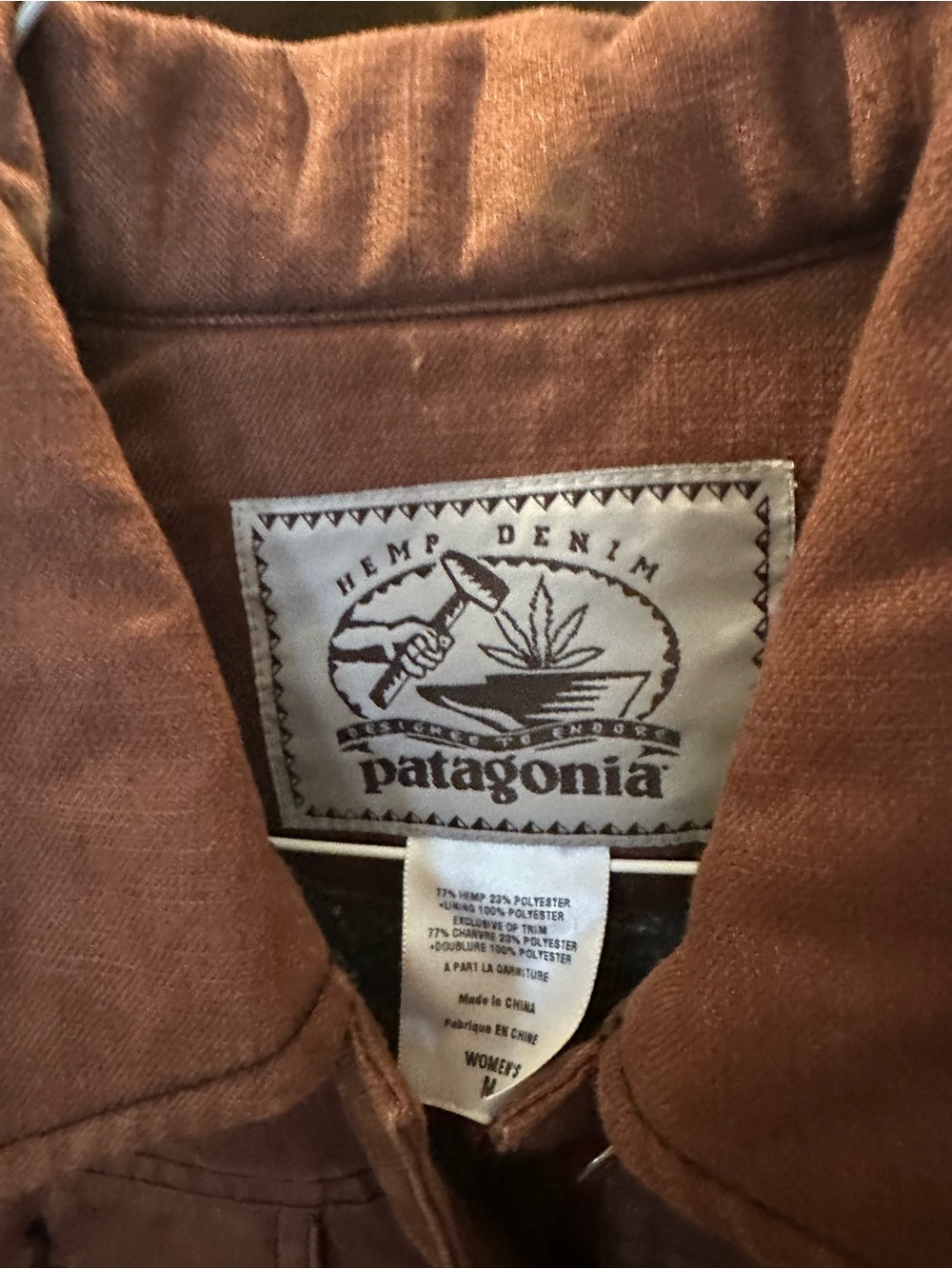 Patagonia Hemp Brown/Clay Women's Trucker Jacket NW/OT Women’s M - Picture 5 of 8